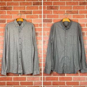 Men’s Bundle of 2 Lululemon Gray Button Down Athletic Shirts L